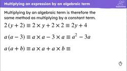 Multiplying an expression by a term Instructional Video