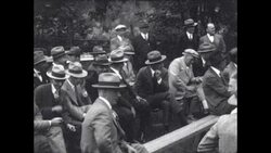 Mining executives gather outdoors in upstate New York Stock Footage