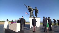 Veterans at service at the British D-Day memorial on the 75th anniversary of the landings News Clip