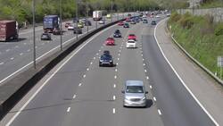 Stock footage of M25 free-flowing traffic on Good Friday News Clip