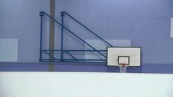 Empty basketball court being used as a coronavirus testing centre News Clip