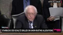 Ex Starbucks CEO Defends Union Opposition Before Senate News Clip