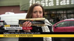 Inflation rate rises to new 30-year high of 4.8% News Clip