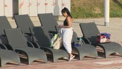 UK Heatwave - Swimmers in Lido in Uxbridge News Clip
