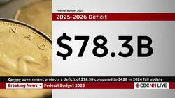 1st federal budget of Carney era comes in with deficit of nearly $78B News Clip