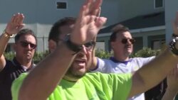 CLEAN : US: Bolsonaro supporters pray and chant outside Florida rental home News Clip