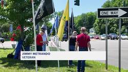 Group of vets displays flags to honor July Fourth News Clip