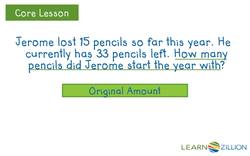 Writing and Solving Subtraction Equations Using Bar Models Instructional Video