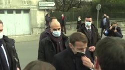 CLEAN : Macron meets locals after visiting Mitterrand's childhood home News Clip