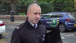 Police hold press conference near the location where an eight-year-old girl was shot in London News Clip