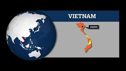 Earth Sphere Map and Vietnam Country Map with National Flag Stock Footage