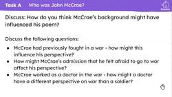 Understanding the concept of remembrance in John McCrae’s ‘In Flanders Fields’ Instructional Video