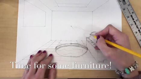 Surreal Room Using One Point Linear Perspective