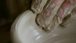 Hands of Skillful Potter Working Stock Footage