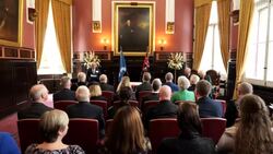 King Charles III and Camilla entering City Chambers News Clip