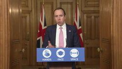 Matt Hancock giving Downing Street coronavirus press briefing News Clip