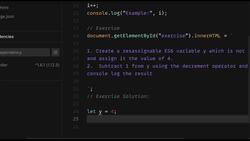 JavaScript Mastery from Zero to Hero - Prepare for Coding Interviews - Exercise Solution - Incrementing and Decrementing Operators in JavaScript Instructional Video