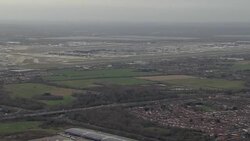 Aerials of Heathrow planes taking off and landing News Clip