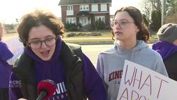 Demonstrators say students should have had 'a voice' in school naming decision News Clip