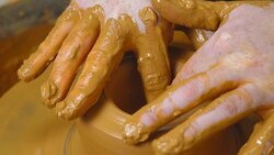 Potter makes a jug Stock Footage