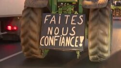 CLEAN : Tractors on the motorway head to Paris for farmer's protest News Clip