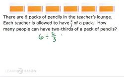 Dividing Whole Numbers by Non-Unit Fractions Using a Number Line Instructional Video