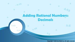 Adding Rational Numbers: Decimals Instructional Video