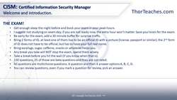 CISM Certification Domain 1: Information Security Governance Video Boot Camp 2019 - The CISM exam itself, how to mentally and physically prepare for it Instructional Video