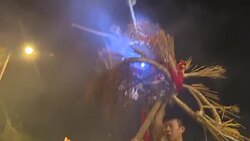 CLEAN : Fire dragon dances its way through Hong Kong village News Clip