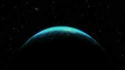 Sunrise over Planet from space with galaxy star Stock Footage