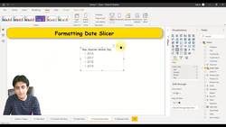 Business Intelligence with Microsoft Power BI - with Material - Formatting a Date Slicer Instructional Video