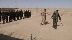 Afghan Army soldiers being trained to locate land mines News Clip
