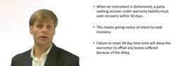 Time Limitations on Warranty Liability for Negotiable Instrument Instructional Video