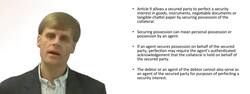 Perfection of Security Interest by Possession Instructional Video