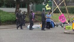 McDonald's distribution centres blockaded by animal rights protesters News Clip