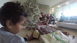 Holiday Season Mix Race Friend Family Indoor Stock Footage