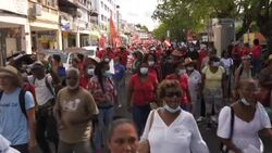 CLEAN : Martinique: Roadblocks, protests in Fort-de-France News Clip