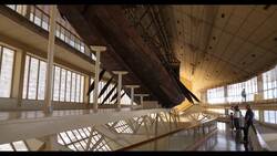 Egypt, Giza, Khufu ship (Solar boat) Stock Footage