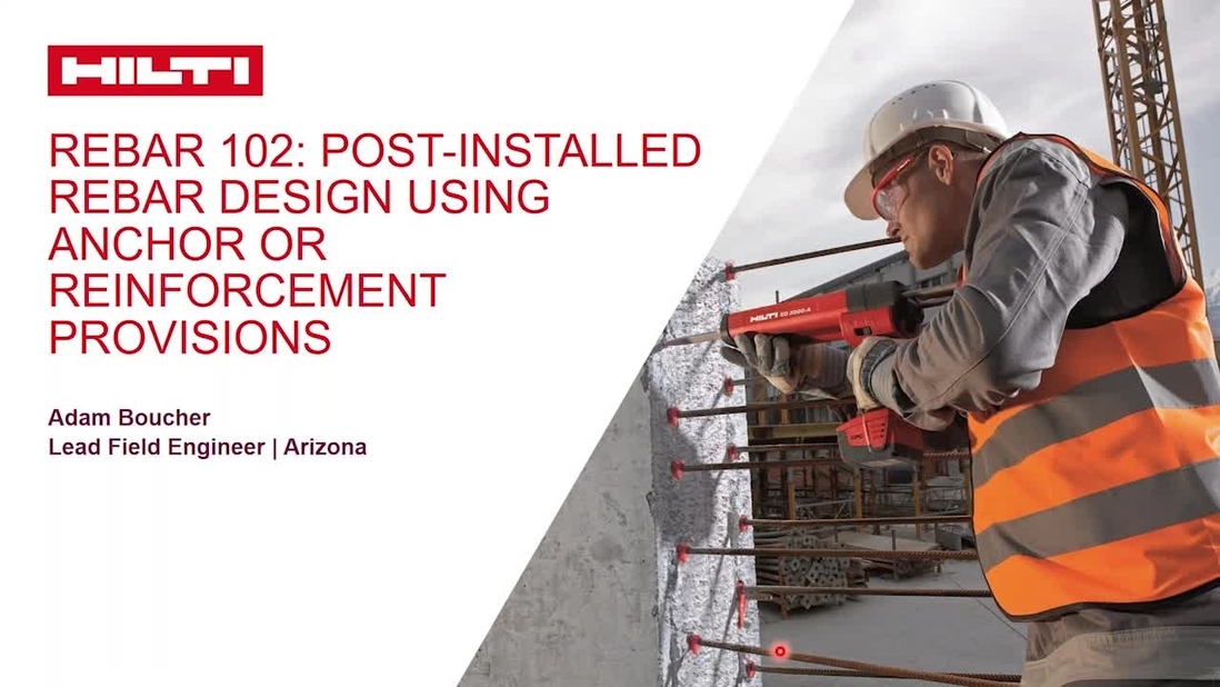 Rebar 102 PostInstalled Rebar Design Using Anchor or Reinfor...