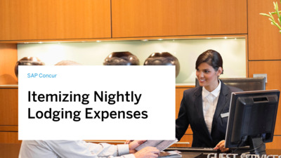 Itemizing Nightly Lodging Expenses in SAP Concur - openSAP Microlearning