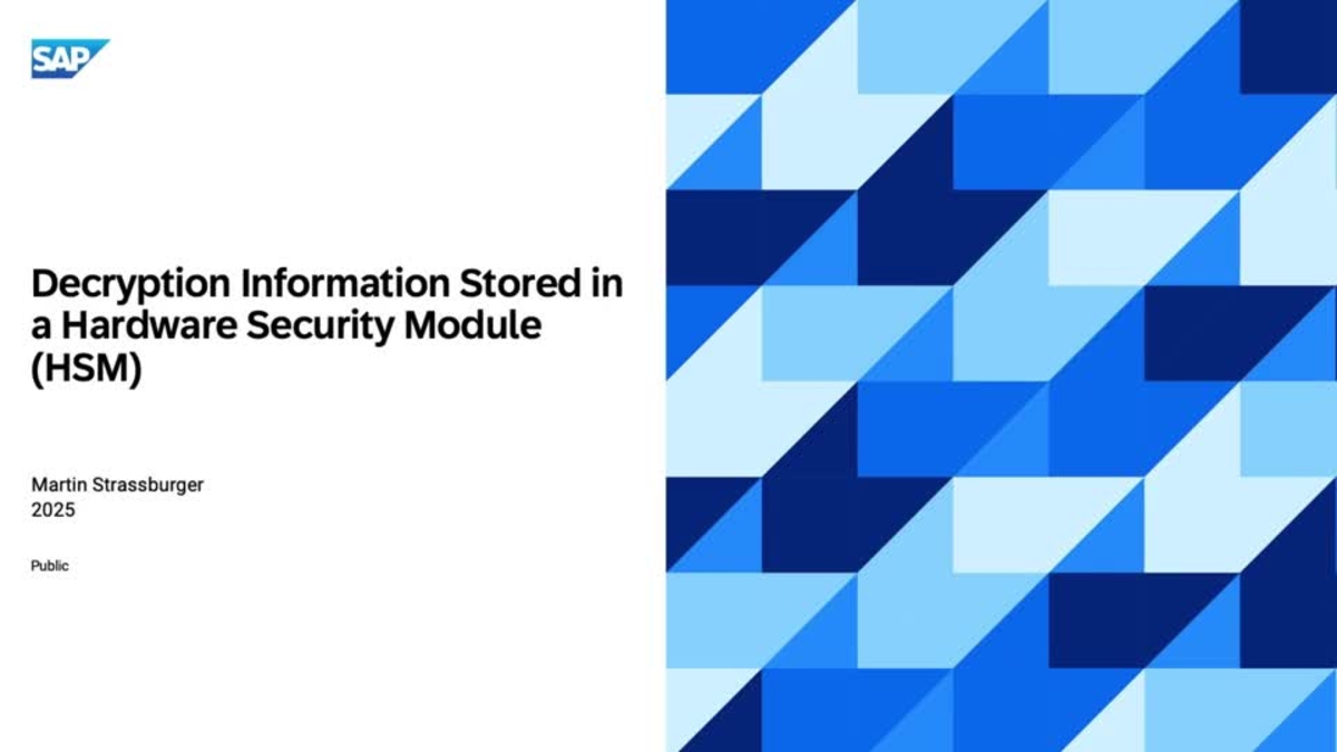SAP Video - Hardware Security Module