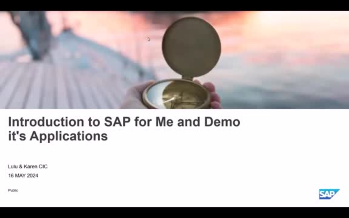 SAP Video - Introduction to SAP for Me and Demo it's Applications 16 ...