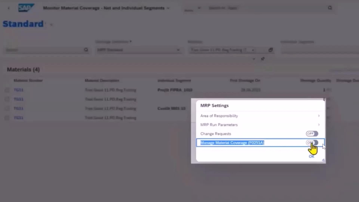 SAP Video - 2308 | Navigate from Monitor to Manage Material Coverage ...