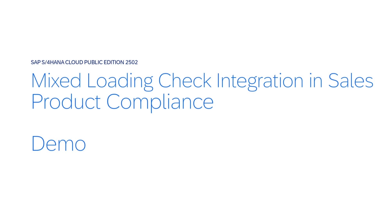 SAP Video - 2502 | Mixed Loading Check Integration in Sales | Product ...