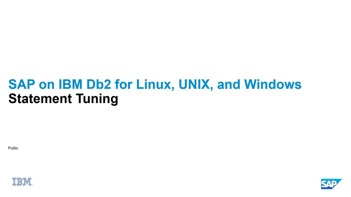 SAP Video - Performance: Statement Tuning