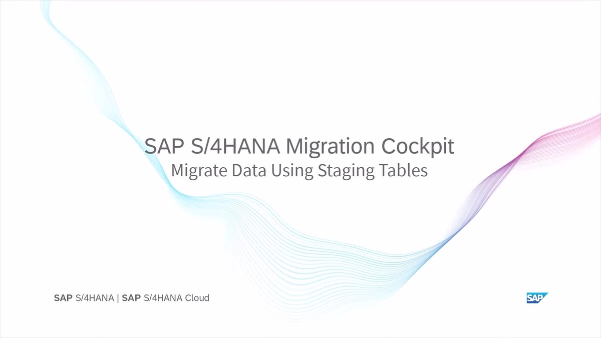 Sap video sap s 4hana migration cockpit migrate data using staging