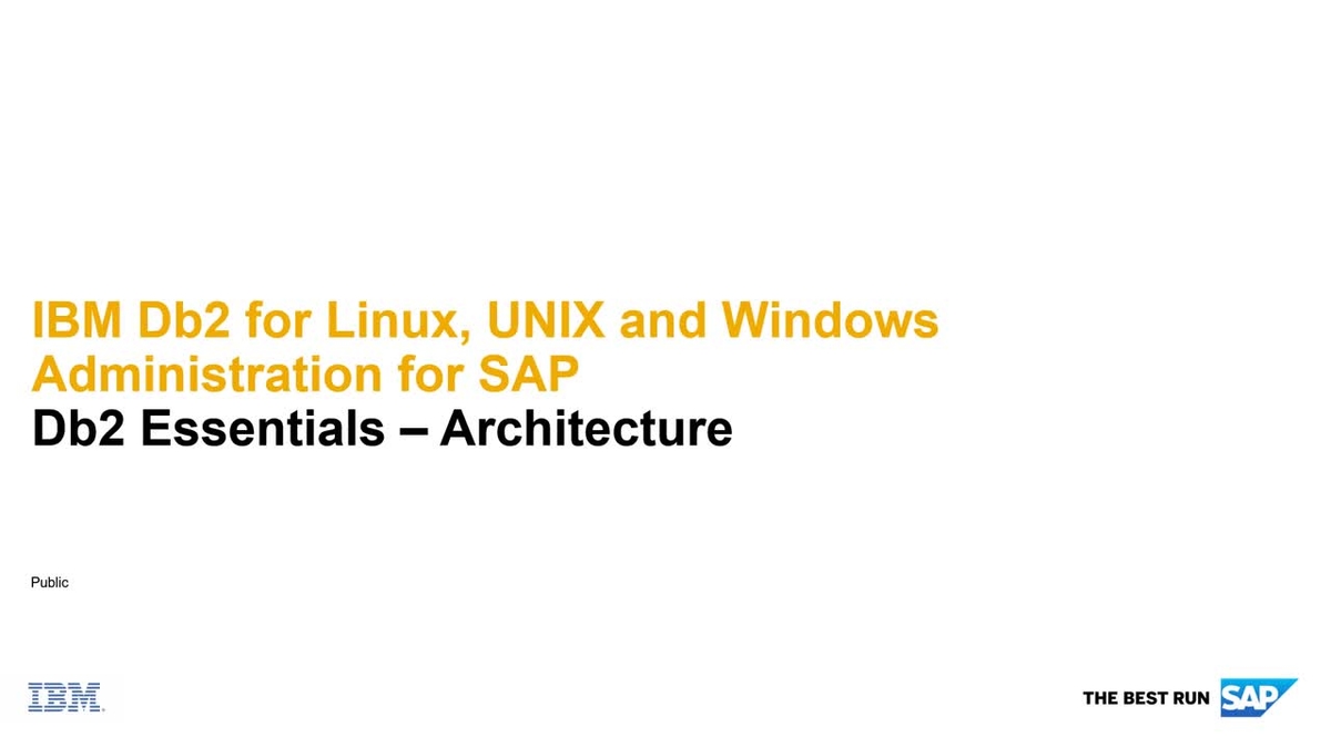 SAP Video - Db2 Essentials: Architecture
