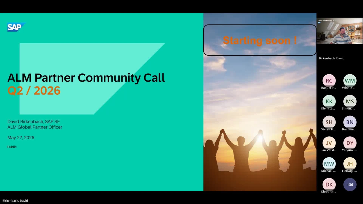 SAP Video - SAP Community Call for ALM Partners Q2/2026 - Recording