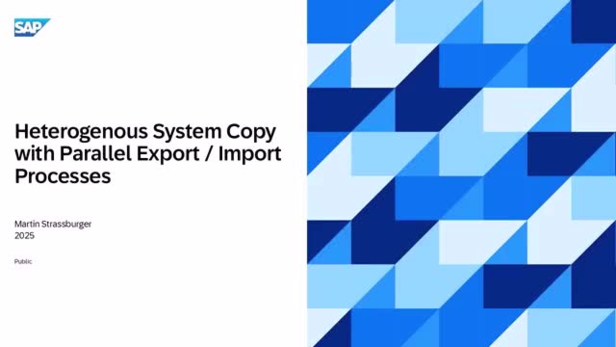 SAP Video - Heterogeneous System Copy with SAP MIGMON tools