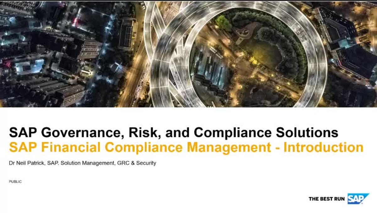 SAP Video Introduction to SAP Financial Compliance Management